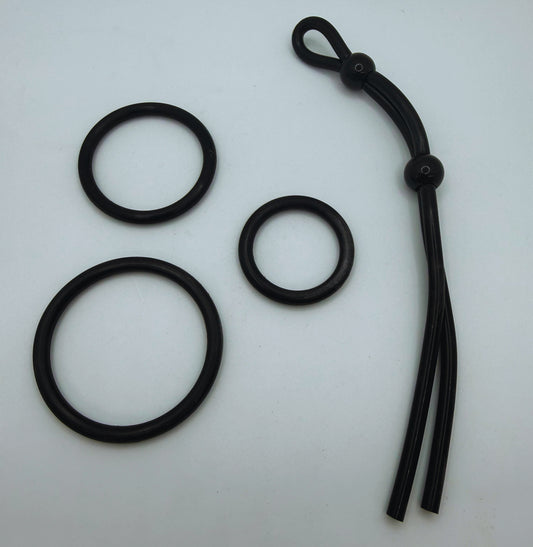 4pc Cock Ring Set with Adjustable Band (BLACK FRIDAY + ITEM)
