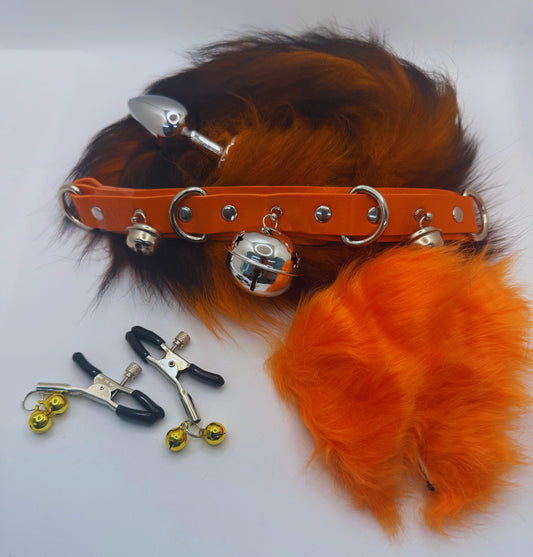 Adult Plush Fox Tail and Furry Set - Orange and Black (BLACK FRIDAY + ITEM)