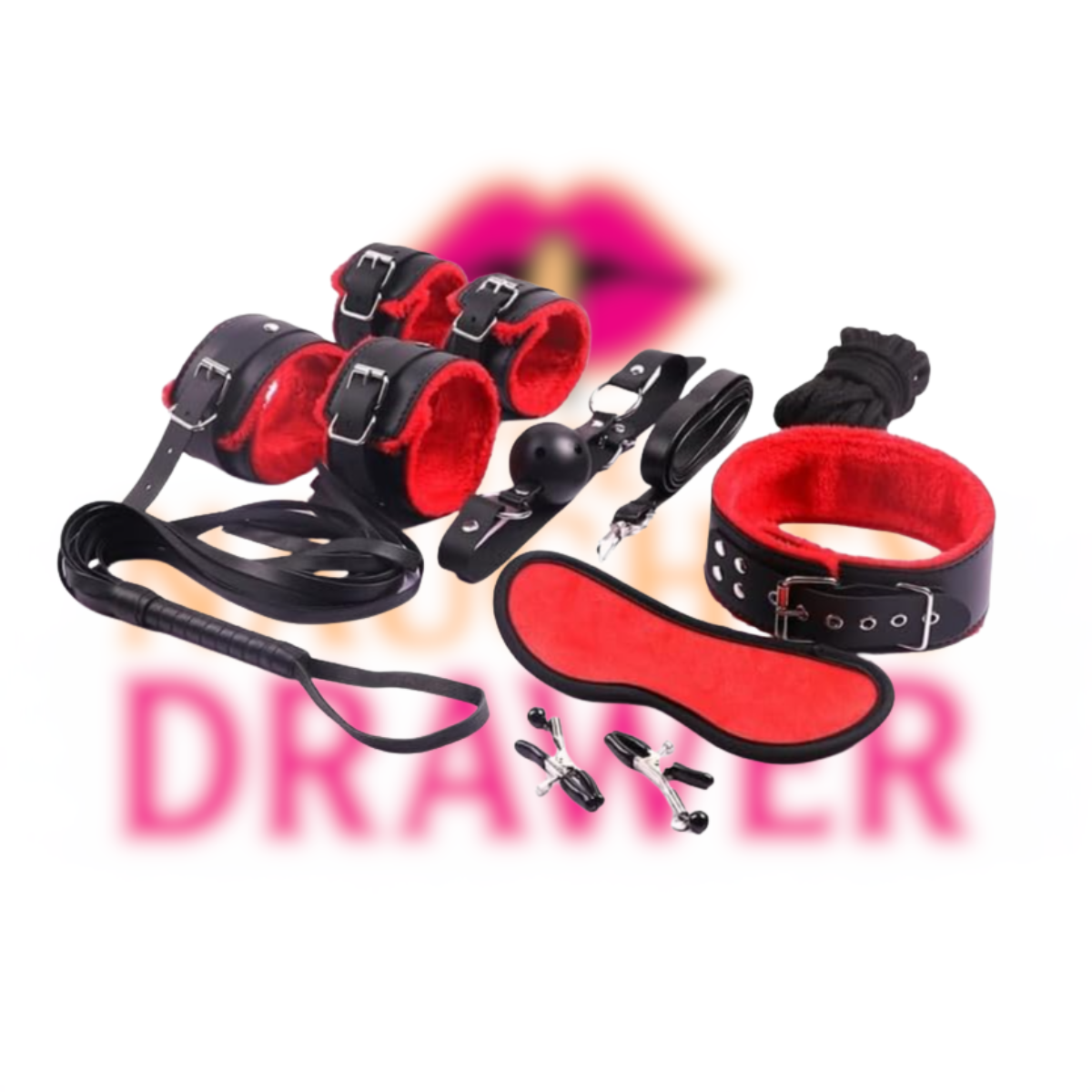 Black and Red Bondage Kit