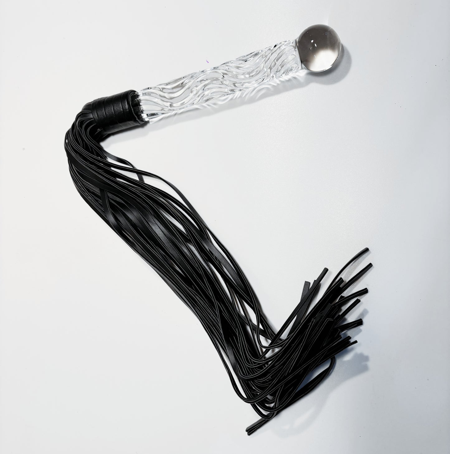 Crystal Handle Leather Whip
