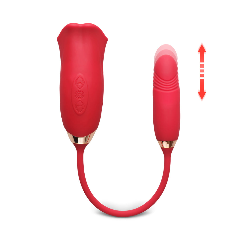 Dual Clitorus Licking and G Spot Thrusting Vibrator