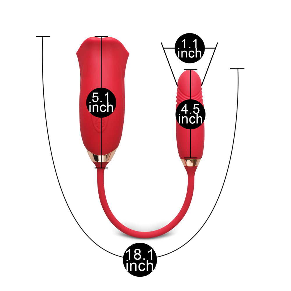 Dual Clitorus Licking and G Spot Thrusting Vibrator