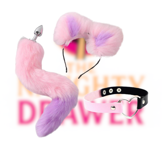 Adult Furry Cat Ear, Tail and Collar Set (BLACK FRIDAY + ITEM)