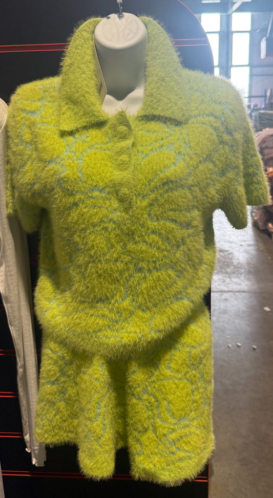 Pixie & Peach Fuzzy Green Polo