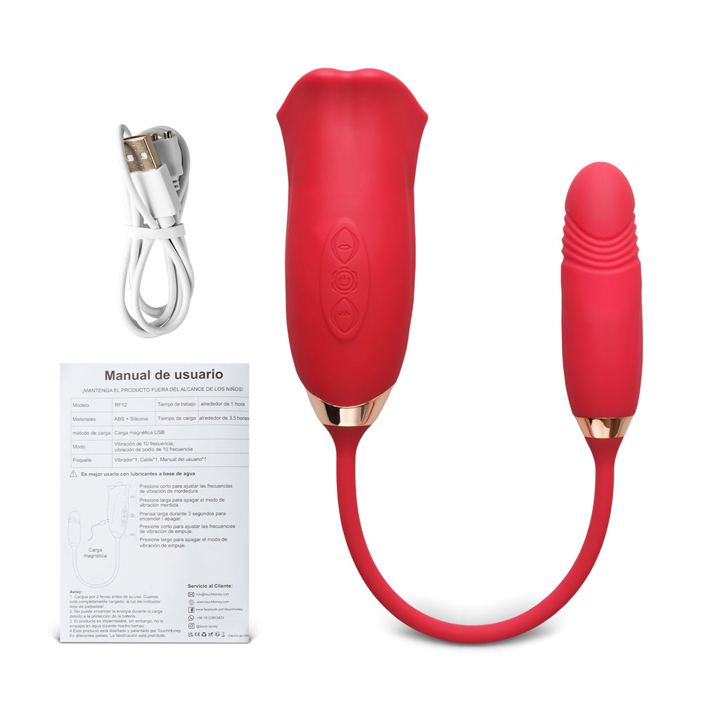 Dual Clitorus Licking and G Spot Thrusting Vibrator