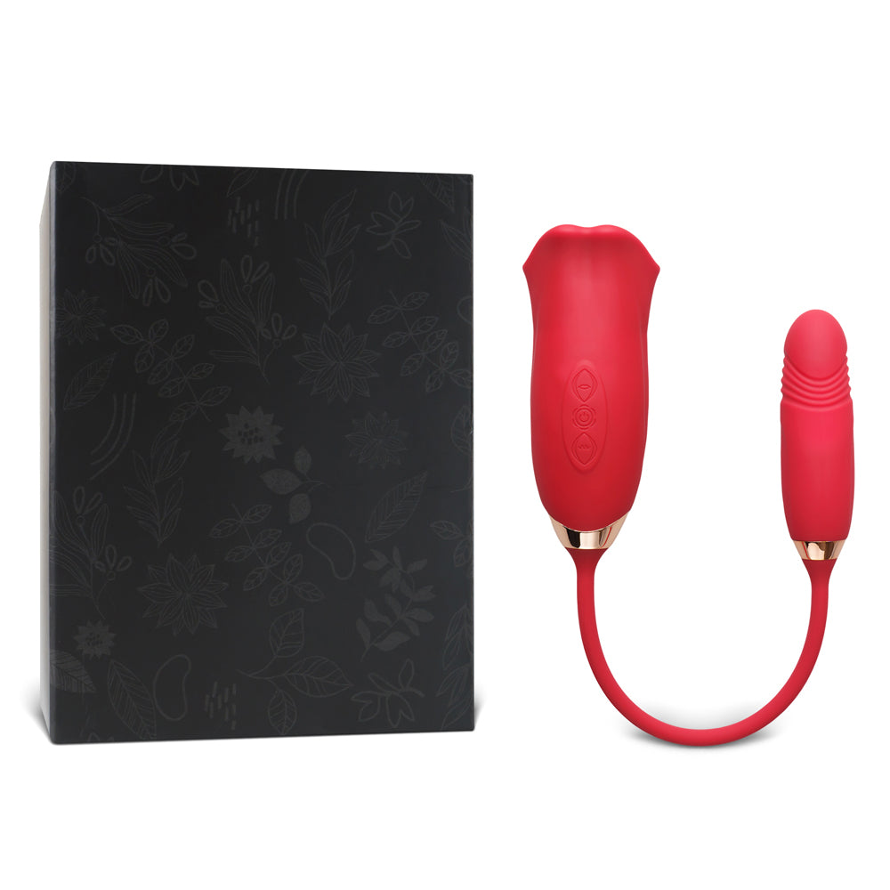 Dual Clitorus Licking and G Spot Thrusting Vibrator