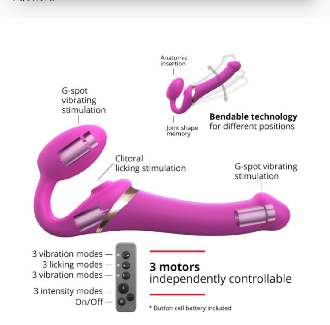 Strap On Me - Multi Orgasm Bendable Strap-On - S - Fuchsia