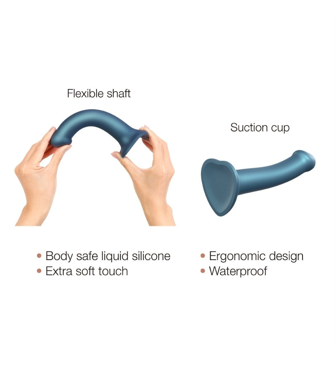 Strap On Me - Mono Density Dildo Metallic Duck Blue - M - Shine