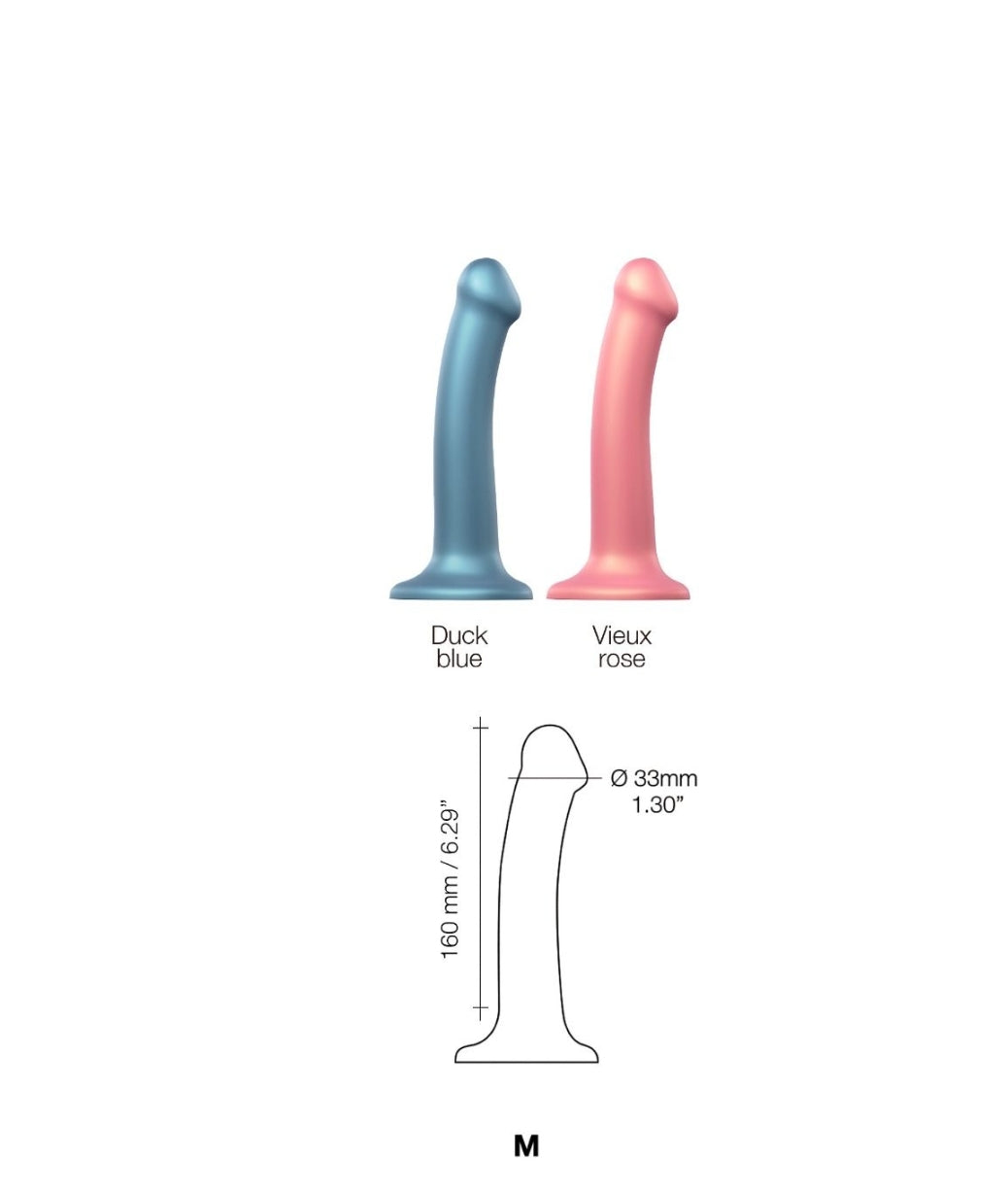 Strap On Me - Mono Density Dildo Metallic Duck Blue - M - Shine